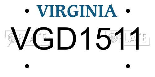 VGD1511 Virginia License Plate
