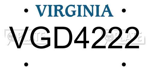 VGD4222 Virginia License Plate