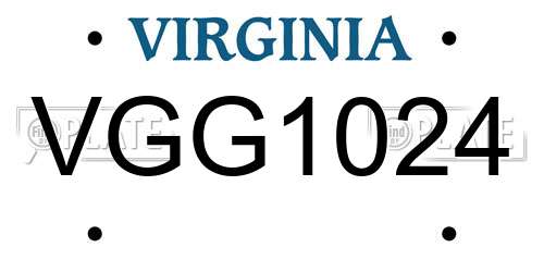 VGG1024 Virginia License Plate