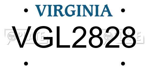 VGL2828 Virginia License Plate