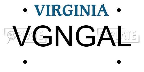 VGNGAL Virginia License Plate