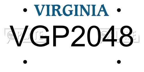 VGP2048 Virginia License Plate