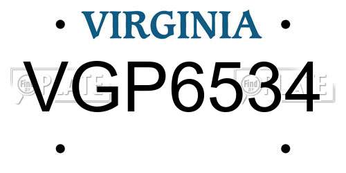 VGP6534 Virginia License Plate