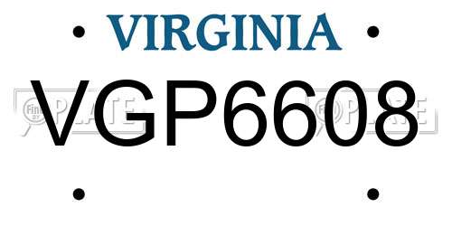 VGP6608 Virginia License Plate