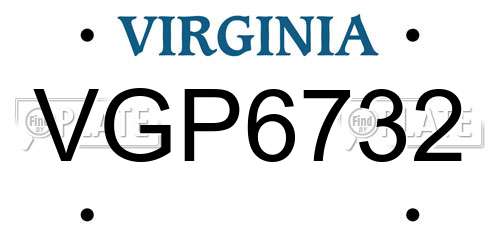 VGP6732 Virginia License Plate