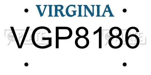 VGP8186 Virginia License Plate