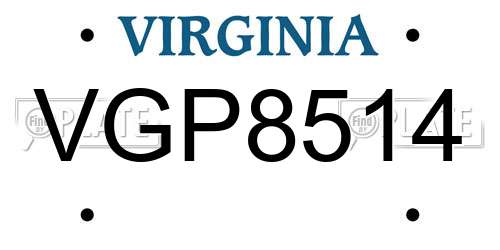 VGP8514 Virginia License Plate