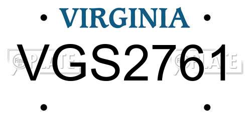 VGS2761 Virginia License Plate