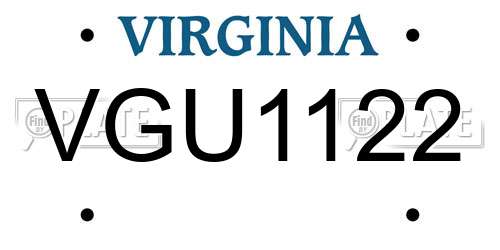 VGU1122 Virginia License Plate