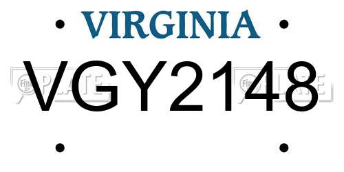 VGY2148 Virginia License Plate