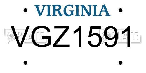 VGZ1591 Virginia License Plate