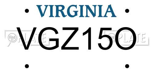 VGZ15O Virginia License Plate