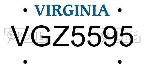 VGZ5595 Virginia License Plate