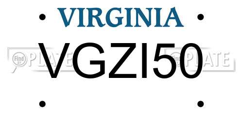 VGZI50 Virginia License Plate