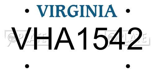 VHA1542 Virginia License Plate