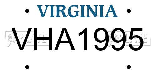 VHA1995 Virginia License Plate