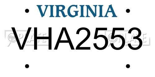 VHA2553 Virginia License Plate