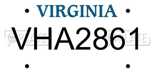 VHA2861 Virginia License Plate