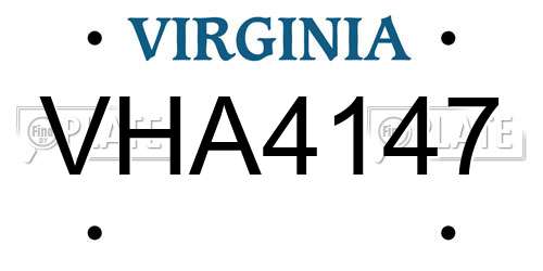 VHA4147 Virginia License Plate