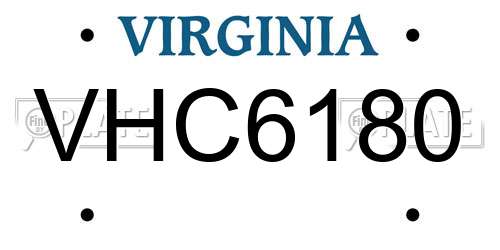 VHC6180 Virginia License Plate