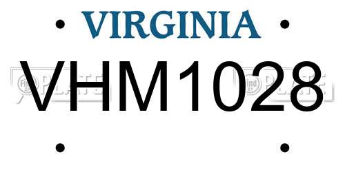 VHM1028 Virginia License Plate