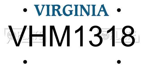 VHM1318 Virginia License Plate