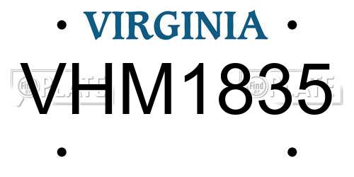 VHM1835 Virginia License Plate