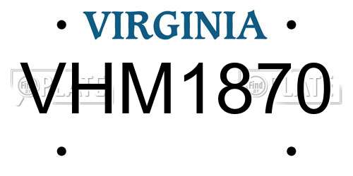 VHM1870 Virginia License Plate