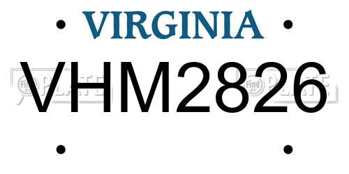 VHM2826 Virginia License Plate