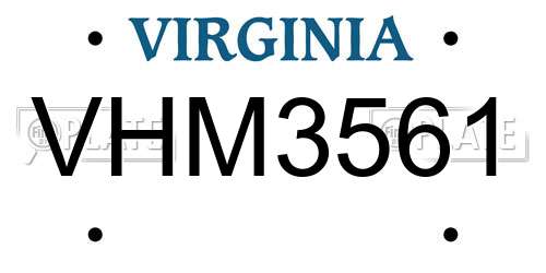 VHM3561 Virginia License Plate
