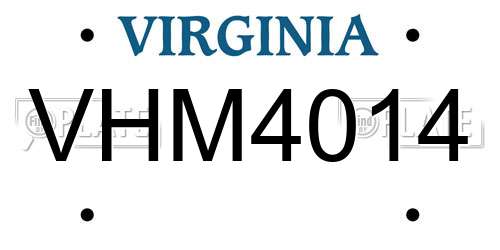 VHM4014 Virginia License Plate