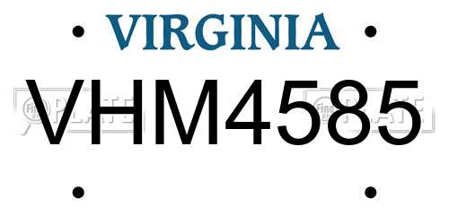 VHM4585 Virginia License Plate