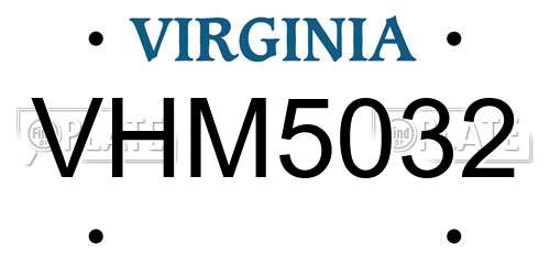 VHM5032 Virginia License Plate