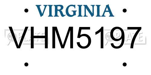 VHM5197 Virginia License Plate