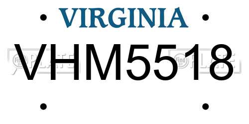 VHM5518 Virginia License Plate