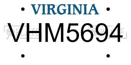 VHM5694 Virginia License Plate