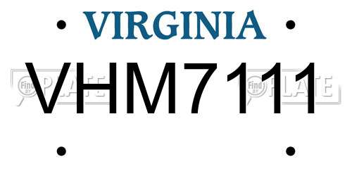 VHM7111 Virginia License Plate
