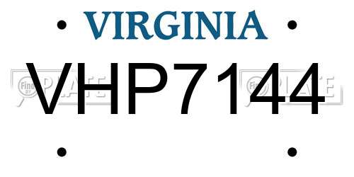 VHP7144 Virginia License Plate