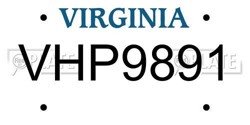 VHP9891 Virginia License Plate