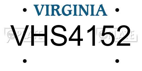 VHS4152 Virginia License Plate