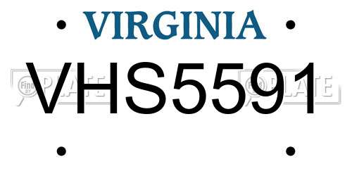 VHS5591 Virginia License Plate