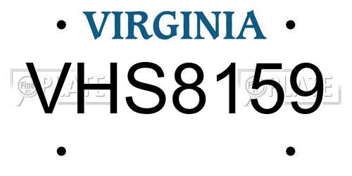 VHS8159 Virginia License Plate