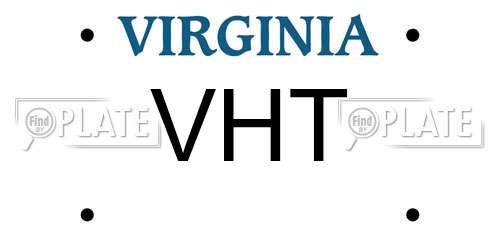 VHT Virginia License Plate