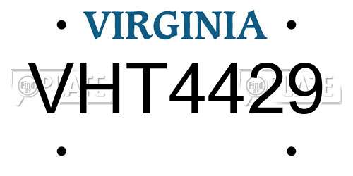VHT4429 Virginia License Plate