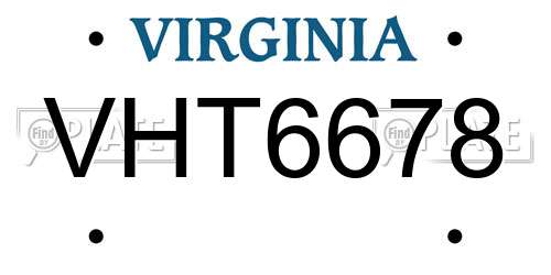 VHT6678 Virginia License Plate