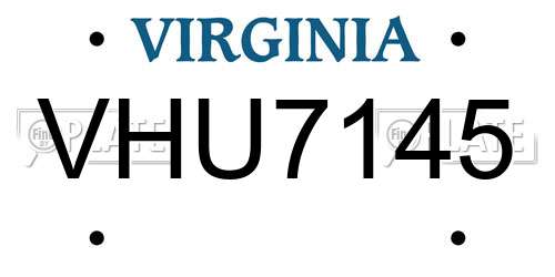 VHU7145 Virginia License Plate