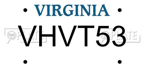 VHVT53 Virginia License Plate
