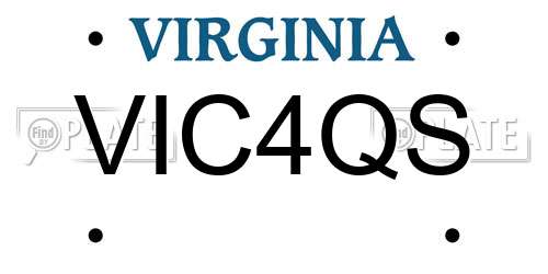 VIC4QS Virginia License Plate