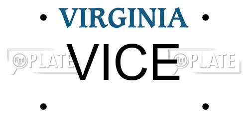 VICE Virginia License Plate