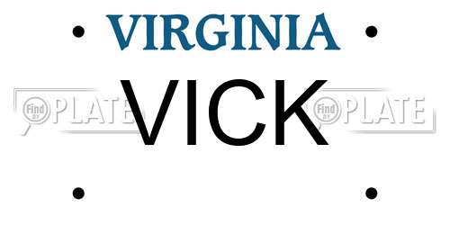 VICK Virginia License Plate